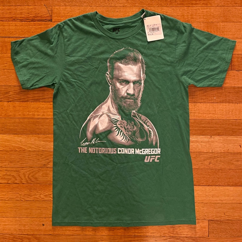 UFC The Notorious Conor McGregor New NWT Ireland Men's Sz M Tiger Green T-Shirt